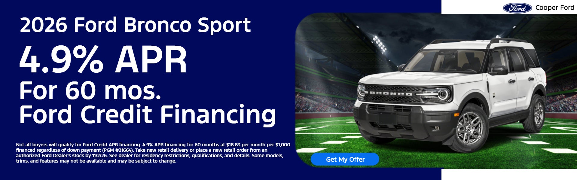 White Bronco Sport on offer
