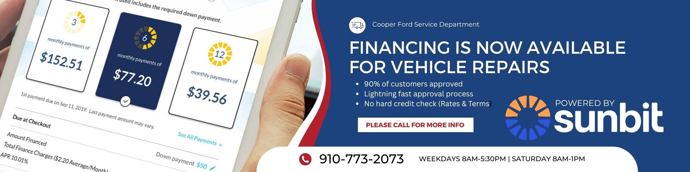 Finance is available now at Cooper Ford in Carthage NC